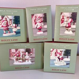 Dept 56 Simple Traditions Holly Lane Figurines Set